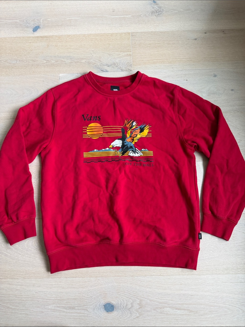 Vans Red Graphic Crewneck Sweatshirt sz large men’s womens unisex